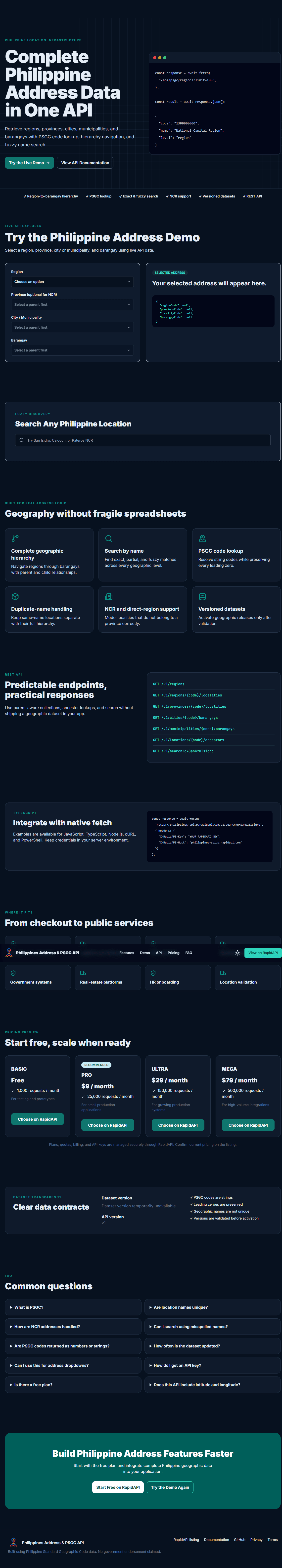 Philippine Standard Geographic Code API